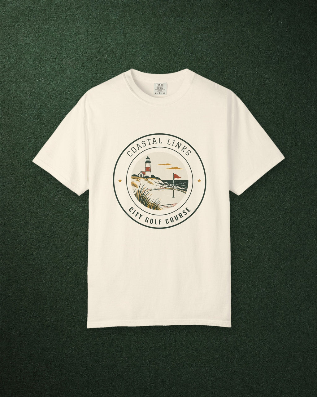 Coastal Links Tee in Ivory, styled