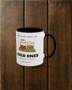 Cold Ones Mug in Black, styled