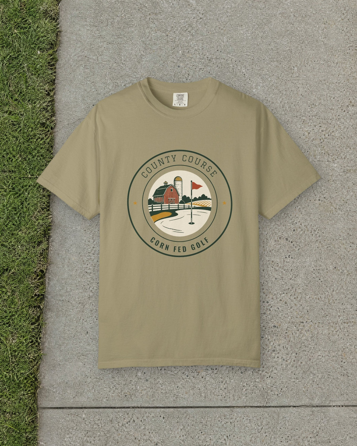 County Course Tee in Khaki, styled