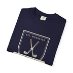 Muni Club Crest Tee in True Navy, folded
