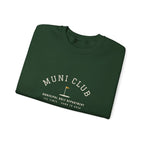Muni Club Crewneck in Forest Green, folded