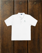 Crossed Irons Polo in White, styled