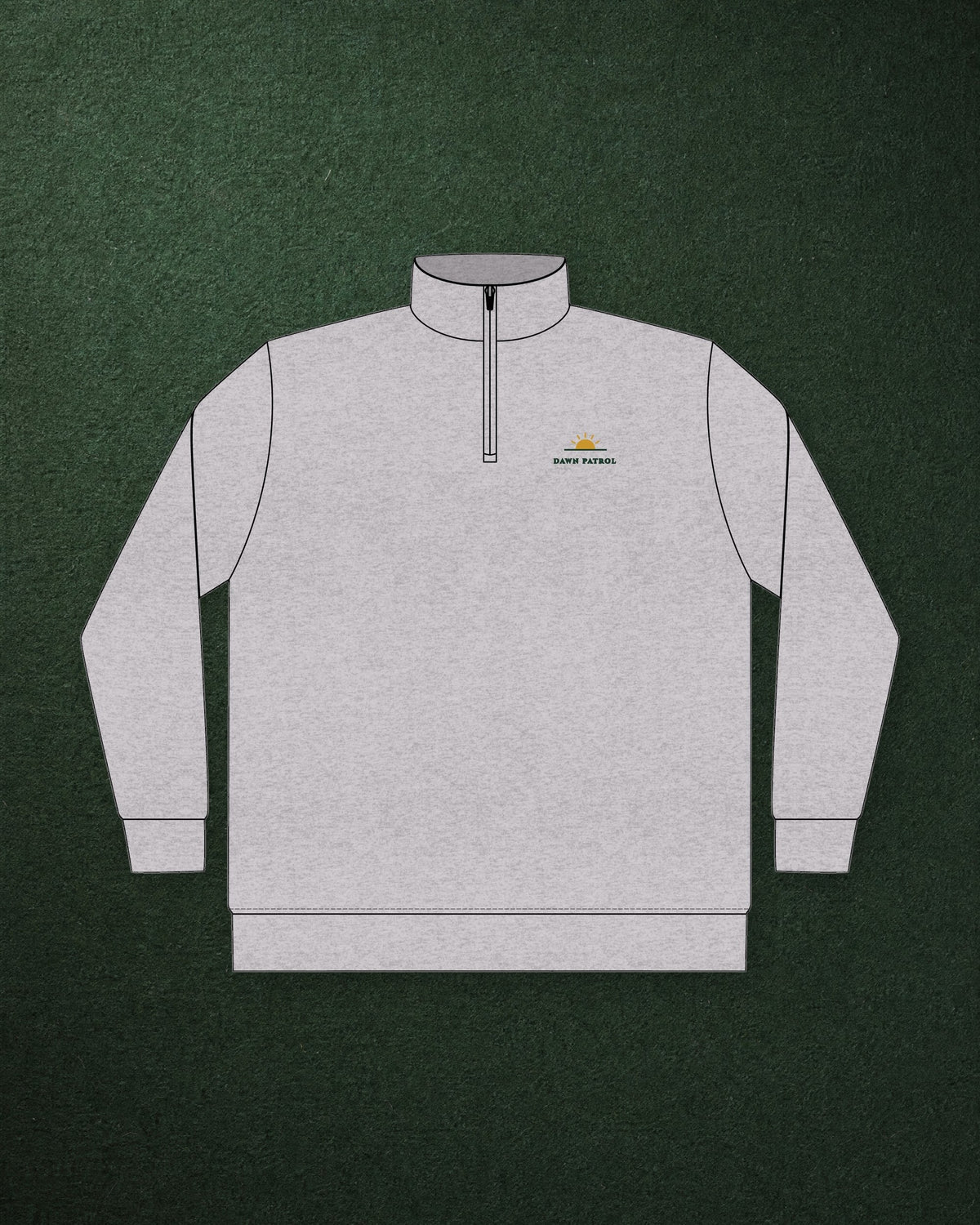 Dawn Patrol Quarter-Zip in Grey Heather, styled