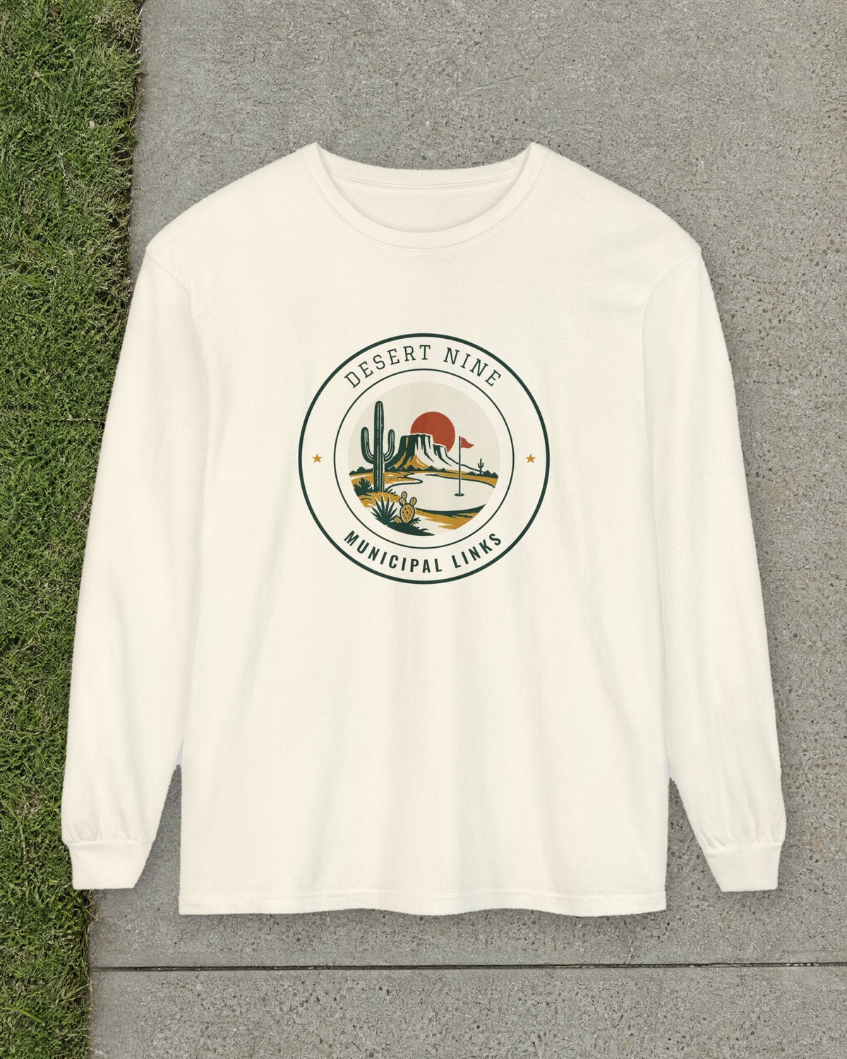 Desert Nine Long Sleeve Tee in Ivory, styled