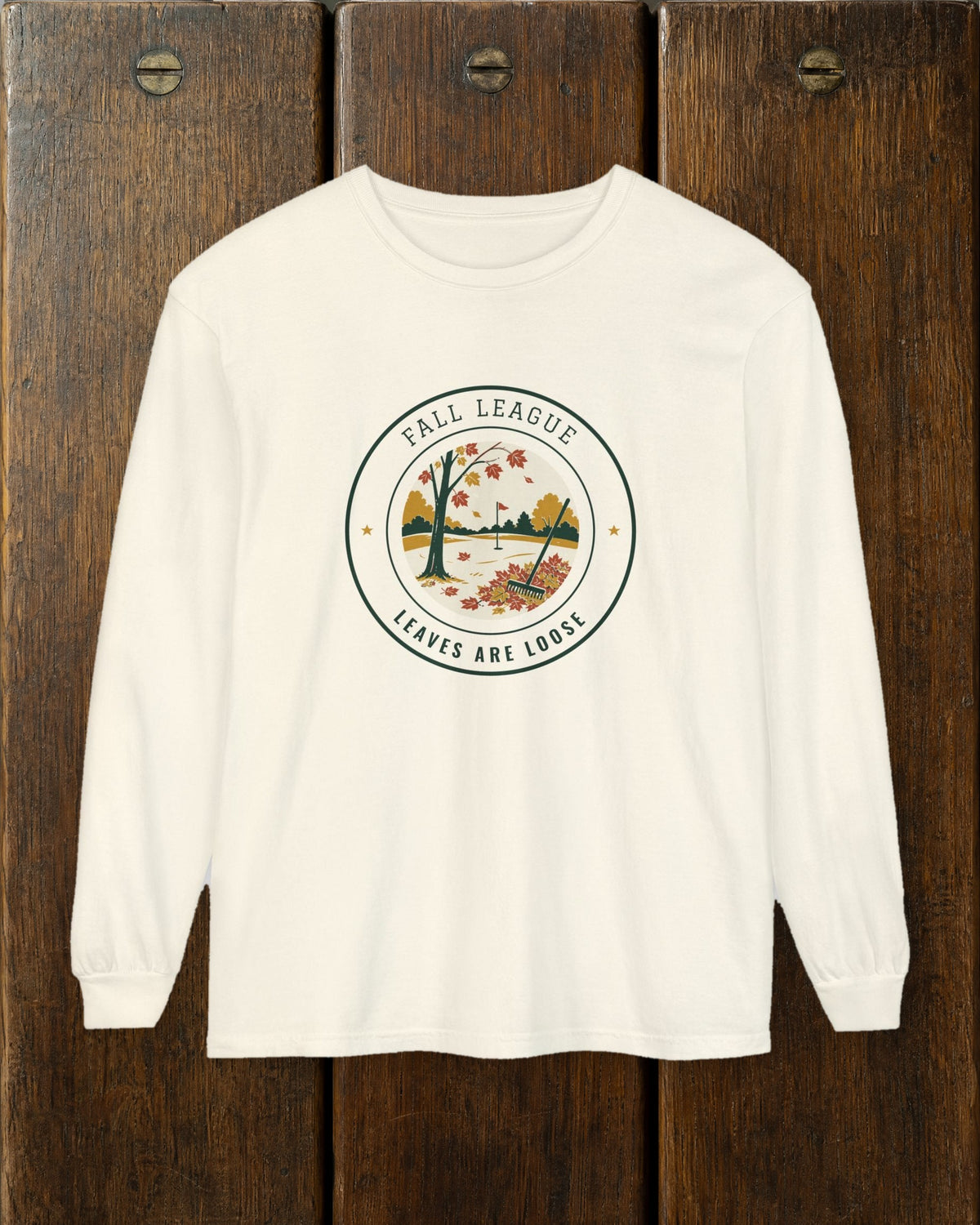 Fall League Long Sleeve Tee in Ivory, styled