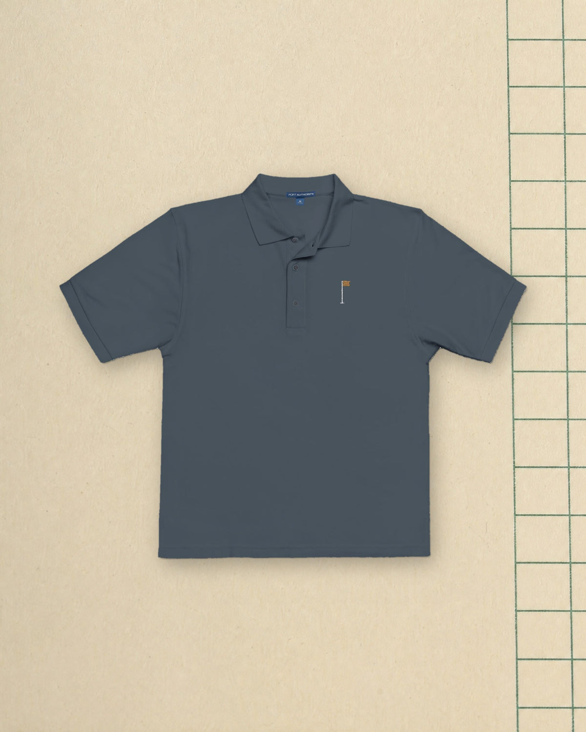 Flagstick Polo in Steel Grey, styled
