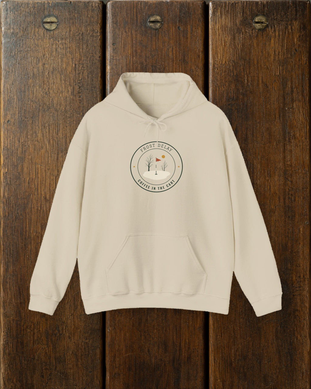 Frost Delay Hoodie in Sand, styled