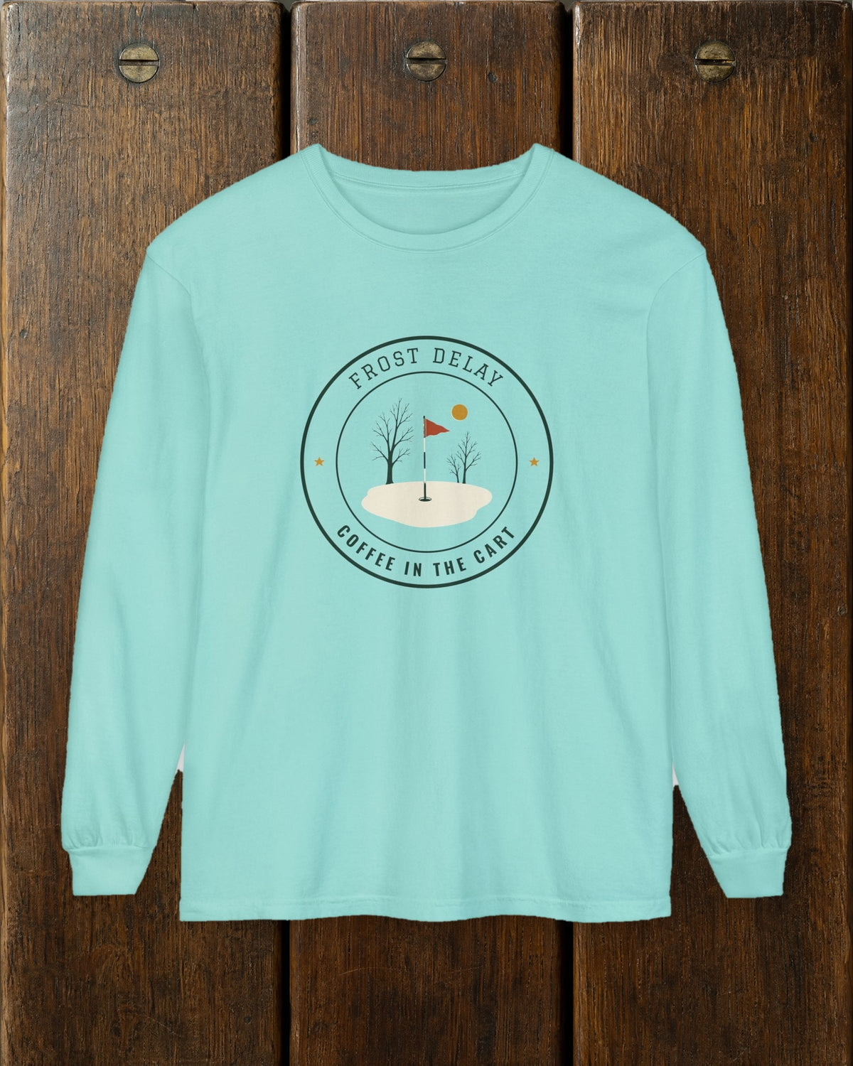 Frost Delay Long Sleeve Tee in Chalky Mint, styled