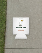 Hole in One Can Cooler in White, styled