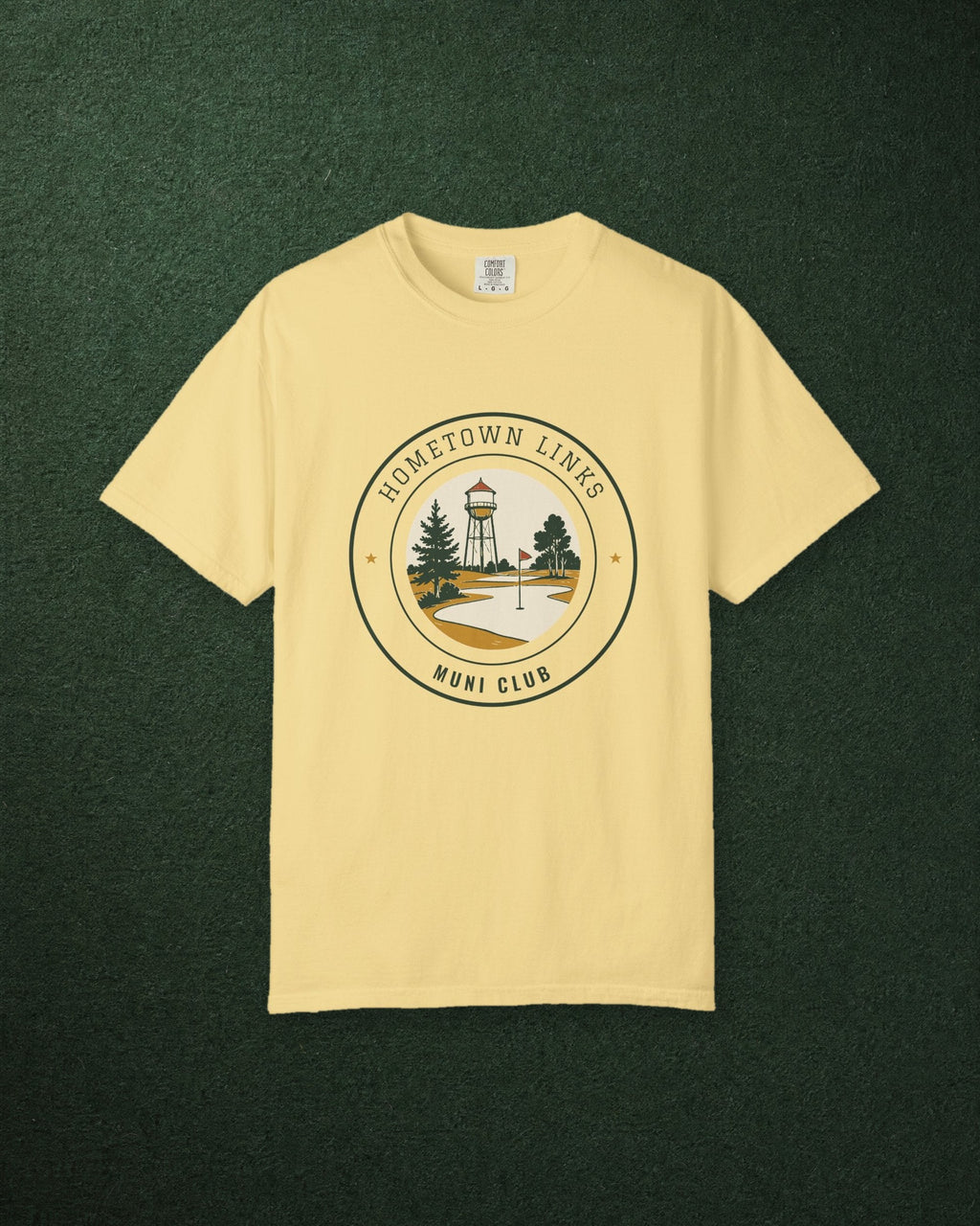 Hometown Links Tee in Butter, styled