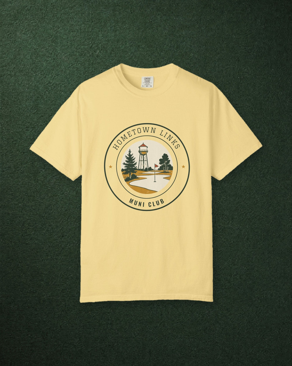 Hometown Links Tee in Butter, styled