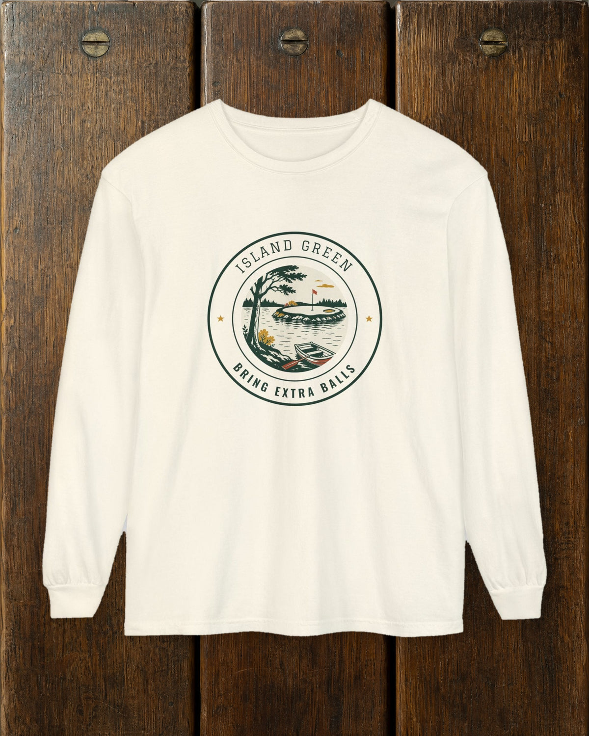 Island Green Long Sleeve Tee in Ivory, styled
