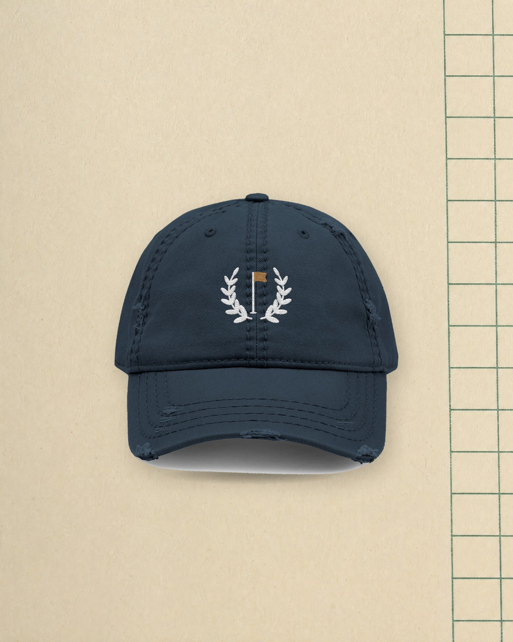 Laurel Flag Dad Hat in Dark Navy, styled