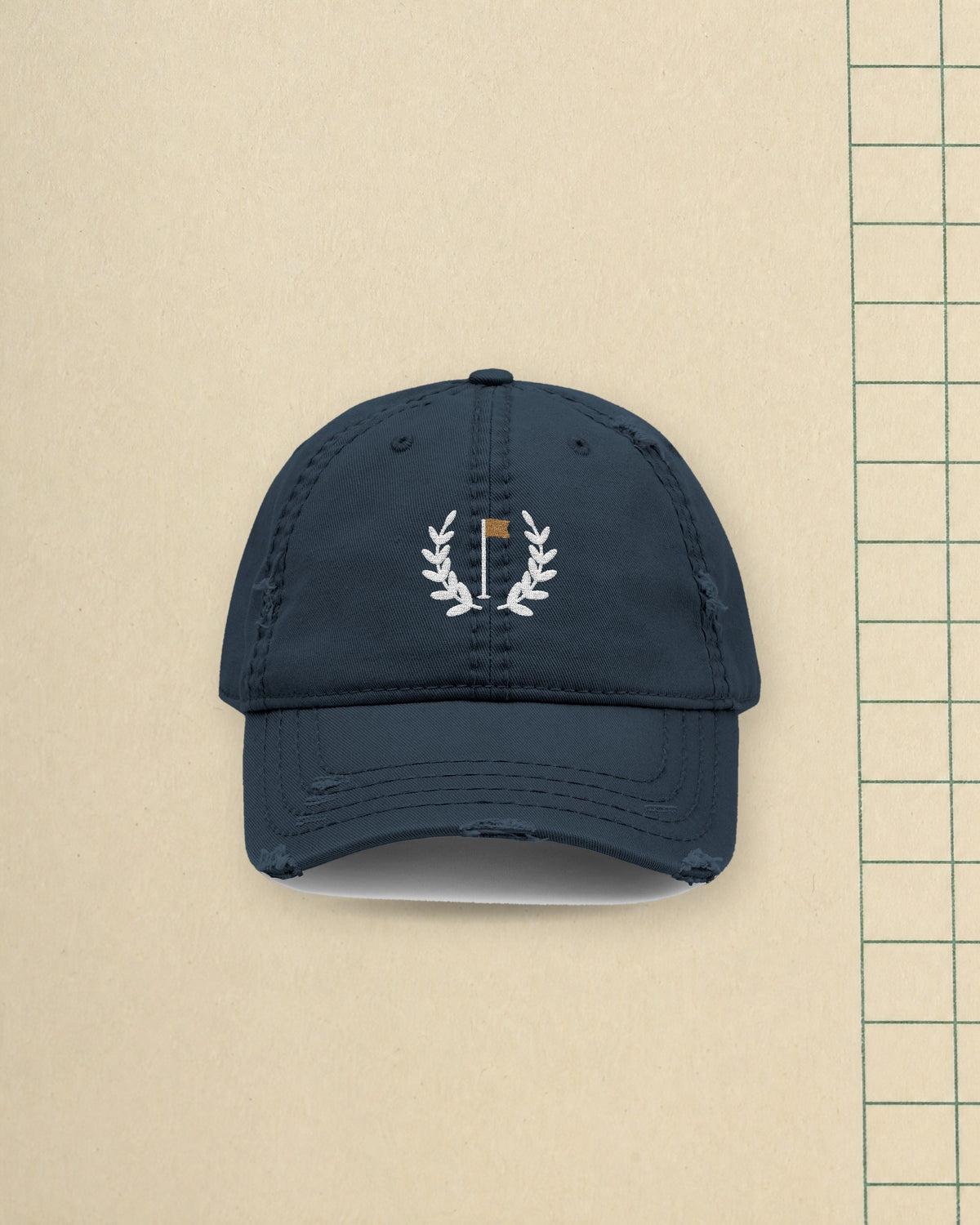 Laurel Flag Dad Hat in Dark Navy, styled