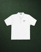 Laurel Flag Polo in White, styled