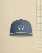 Laurel Flag Rope Cap in Blue Jean, styled