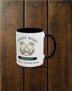League Night Mug in Black, styled