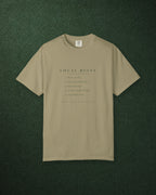 Local Rules Tee in Khaki, styled