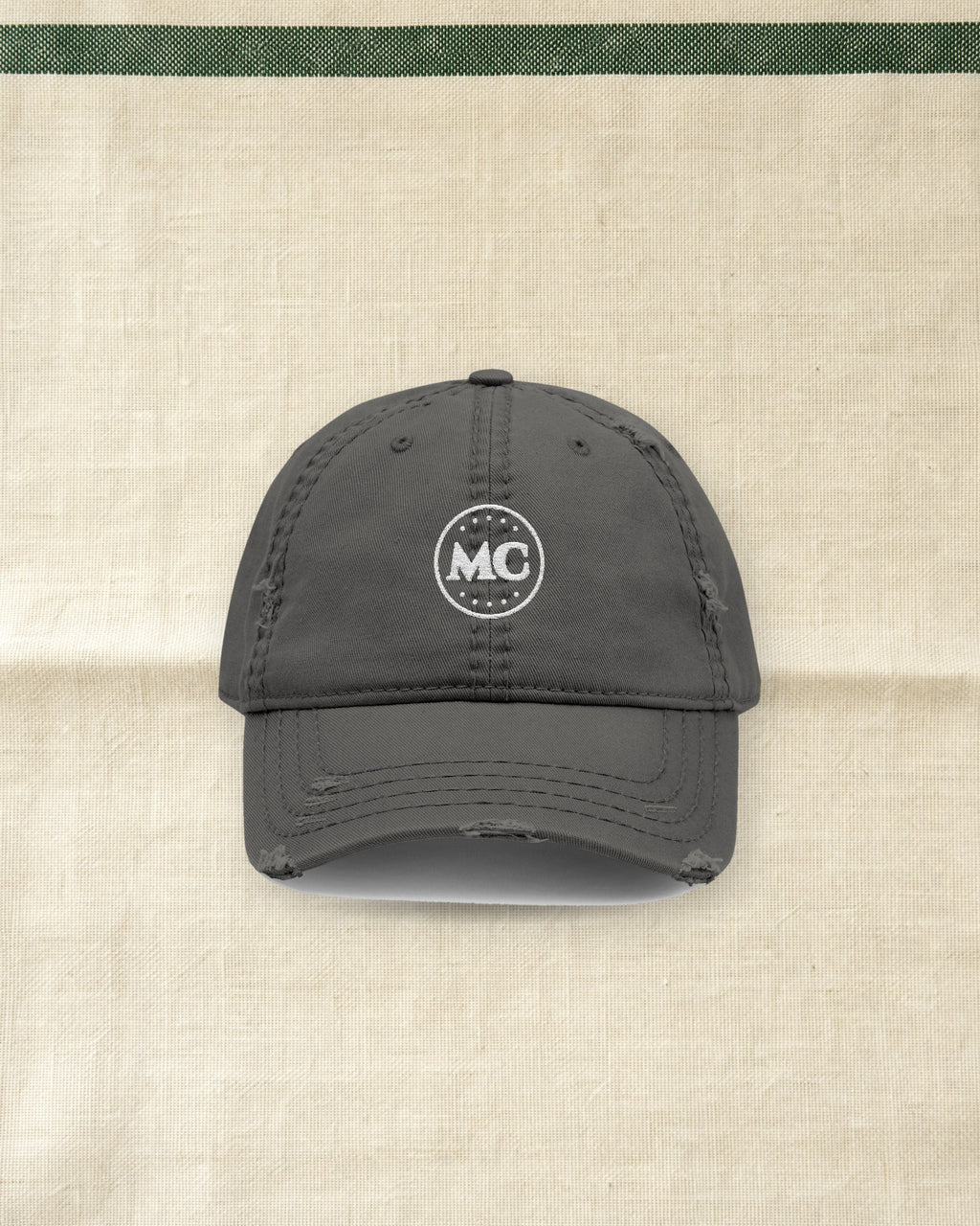 MC Ball Dad Hat in Charcoal Grey, styled