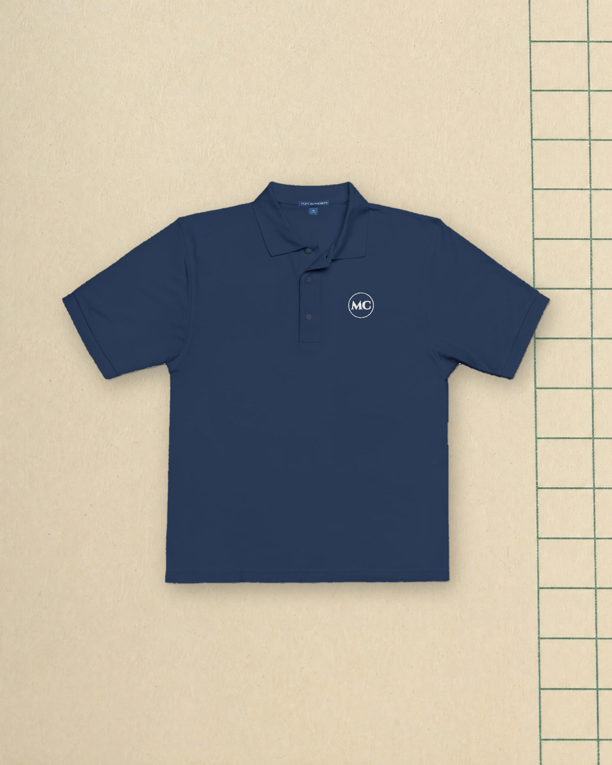 MC Monogram Polo in Navy, styled