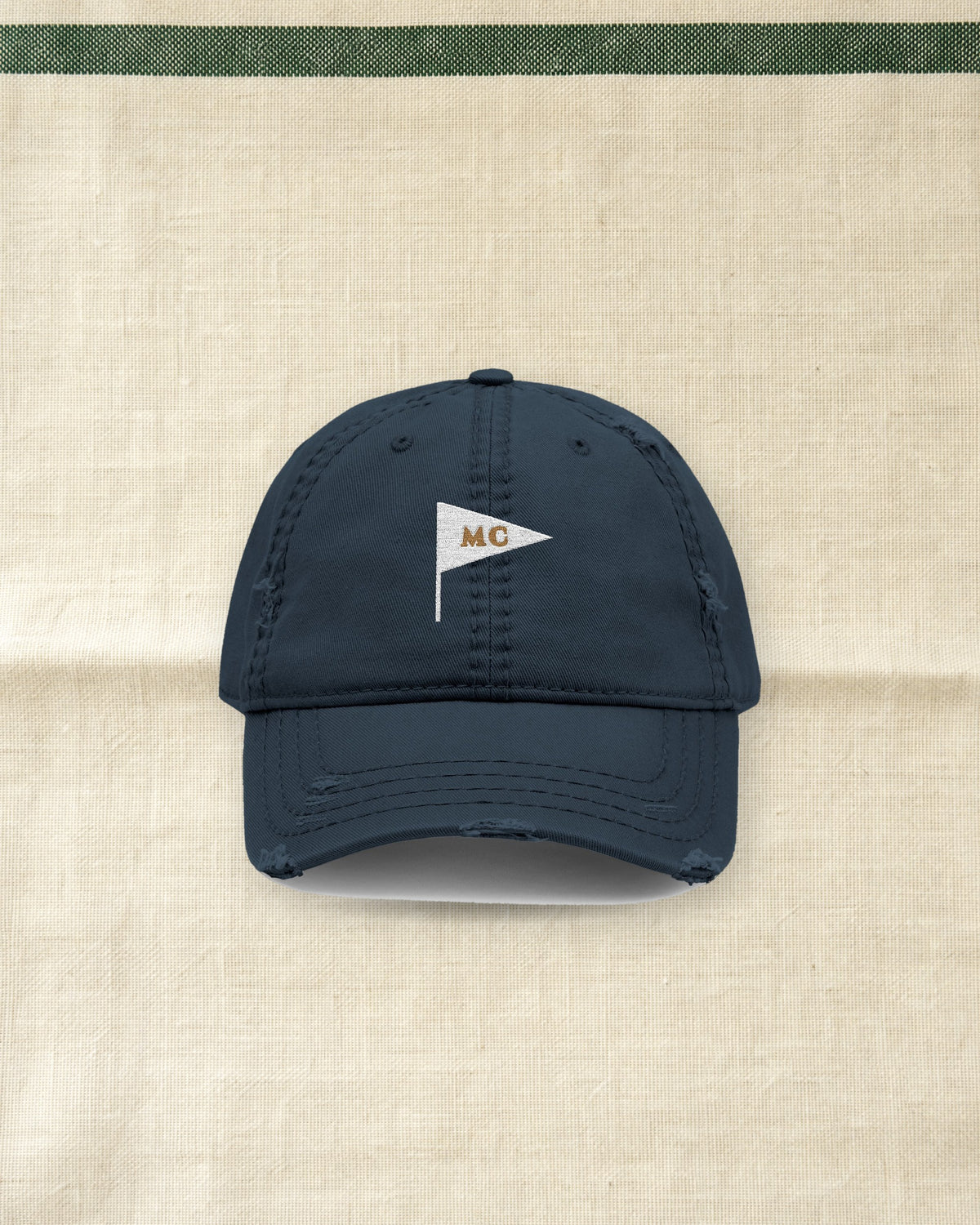 MC Pennant Dad Hat in Dark Navy, styled