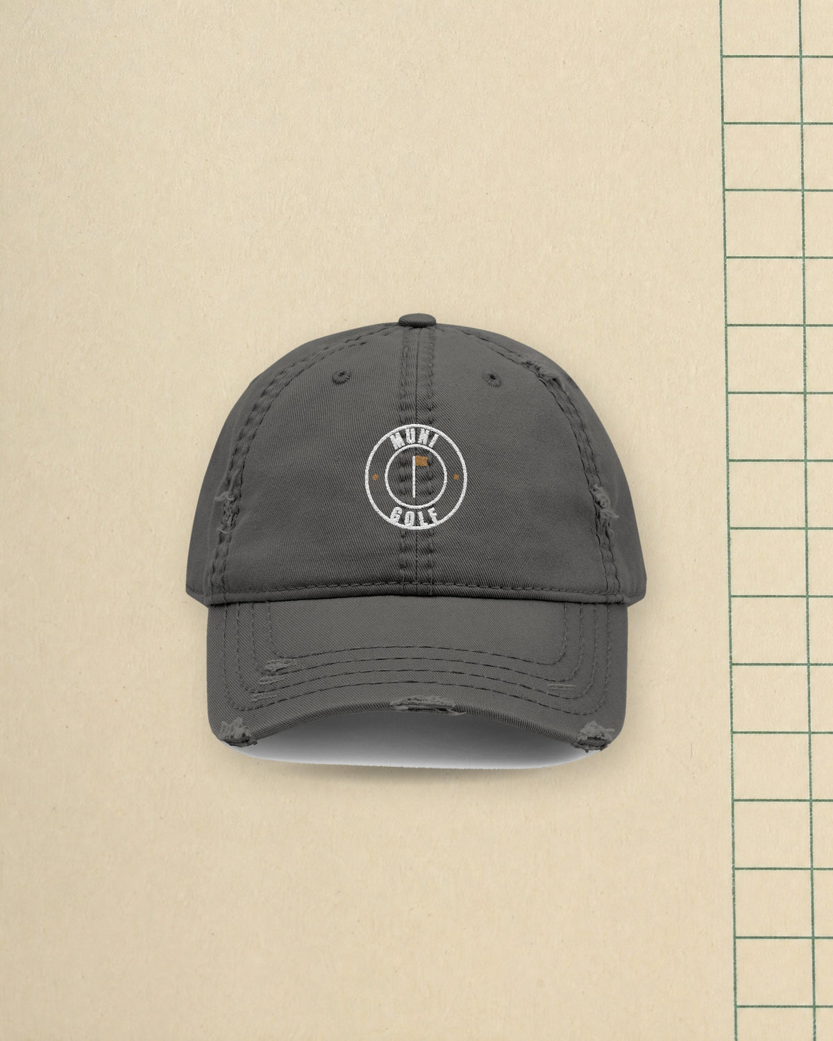 Muni Golf Seal Dad Hat in Charcoal Grey, styled