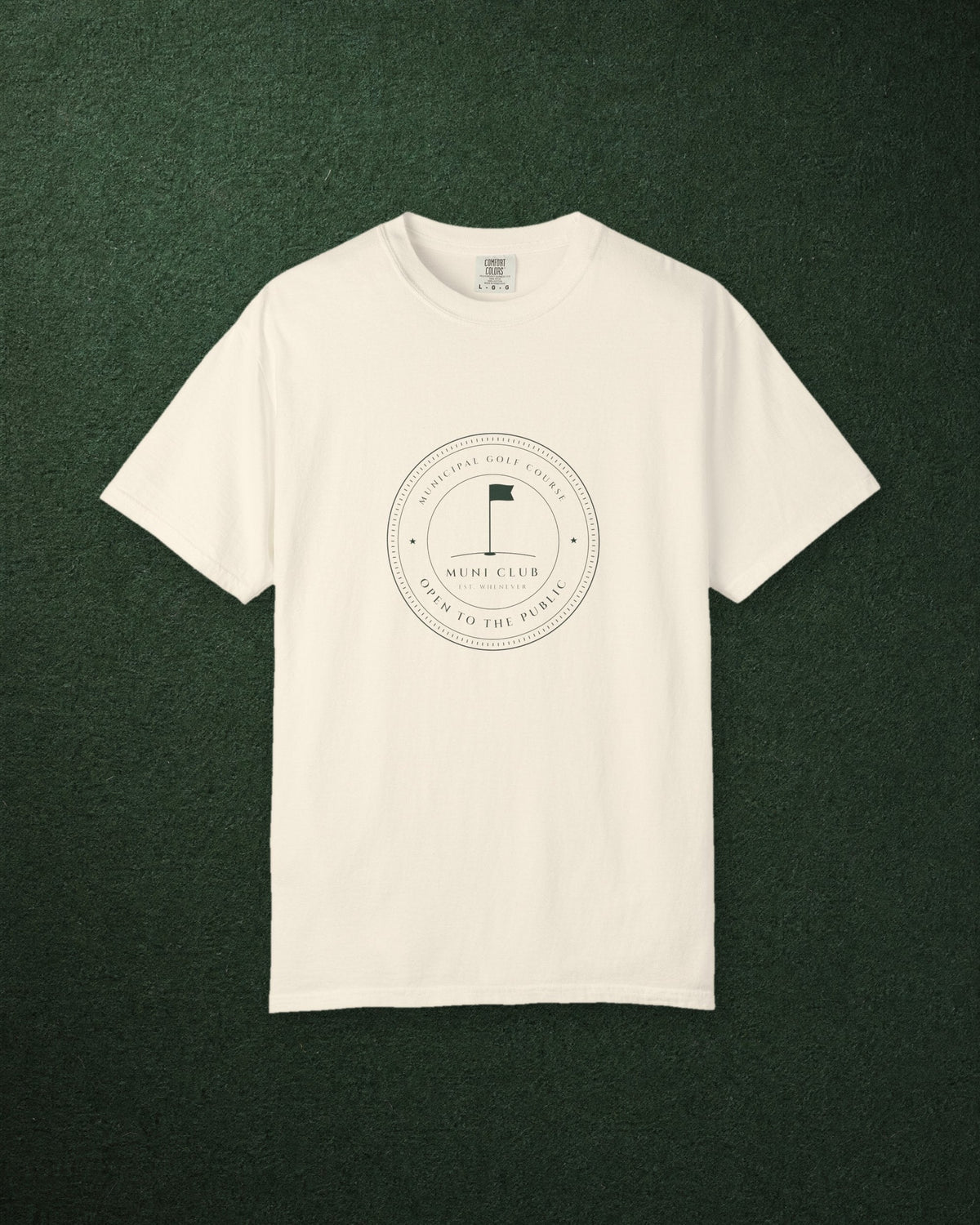 Municipal Seal Tee in Ivory, styled