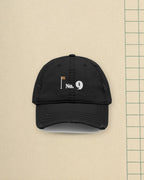 No. 9 Dad Hat in Black, styled