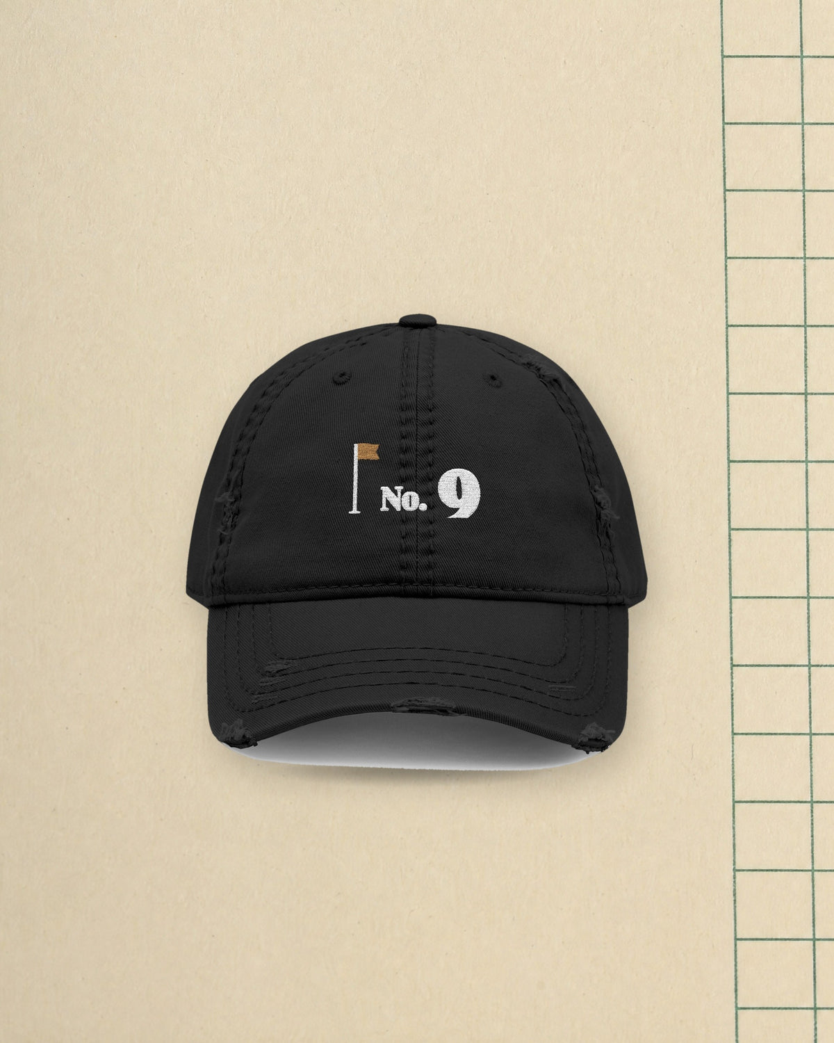 No. 9 Dad Hat in Black, styled