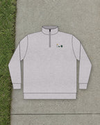 No. 9 Quarter-Zip in Grey Heather, styled