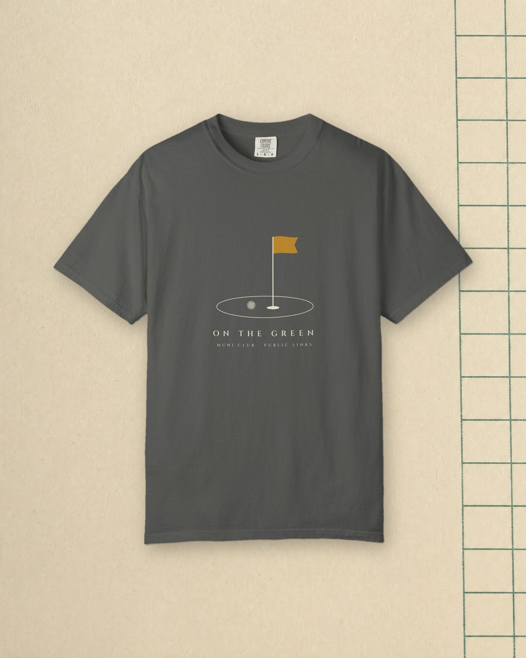 On the Green Tee in Pepper, styled