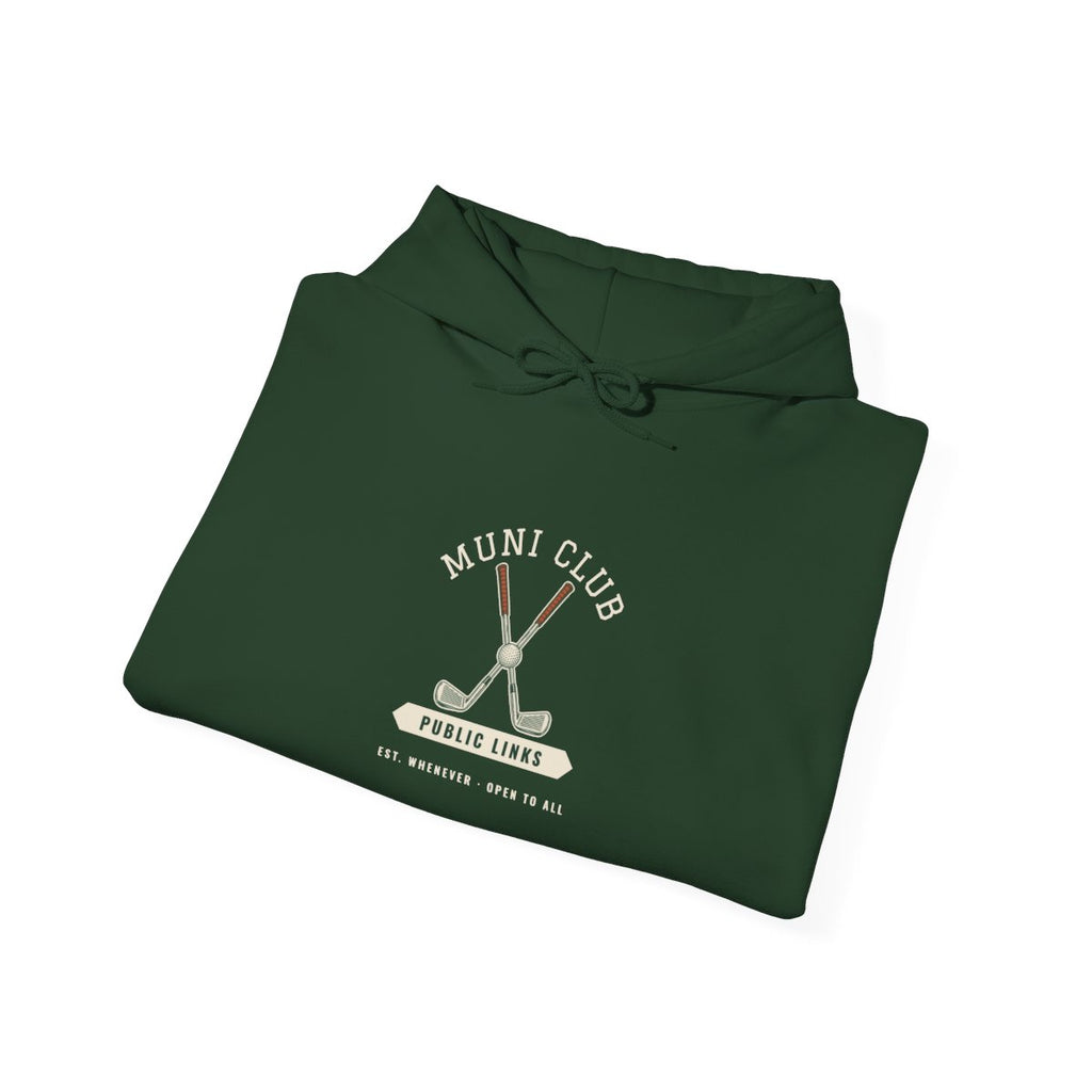 Muni Club Original Hoodie in Forest Green, folded