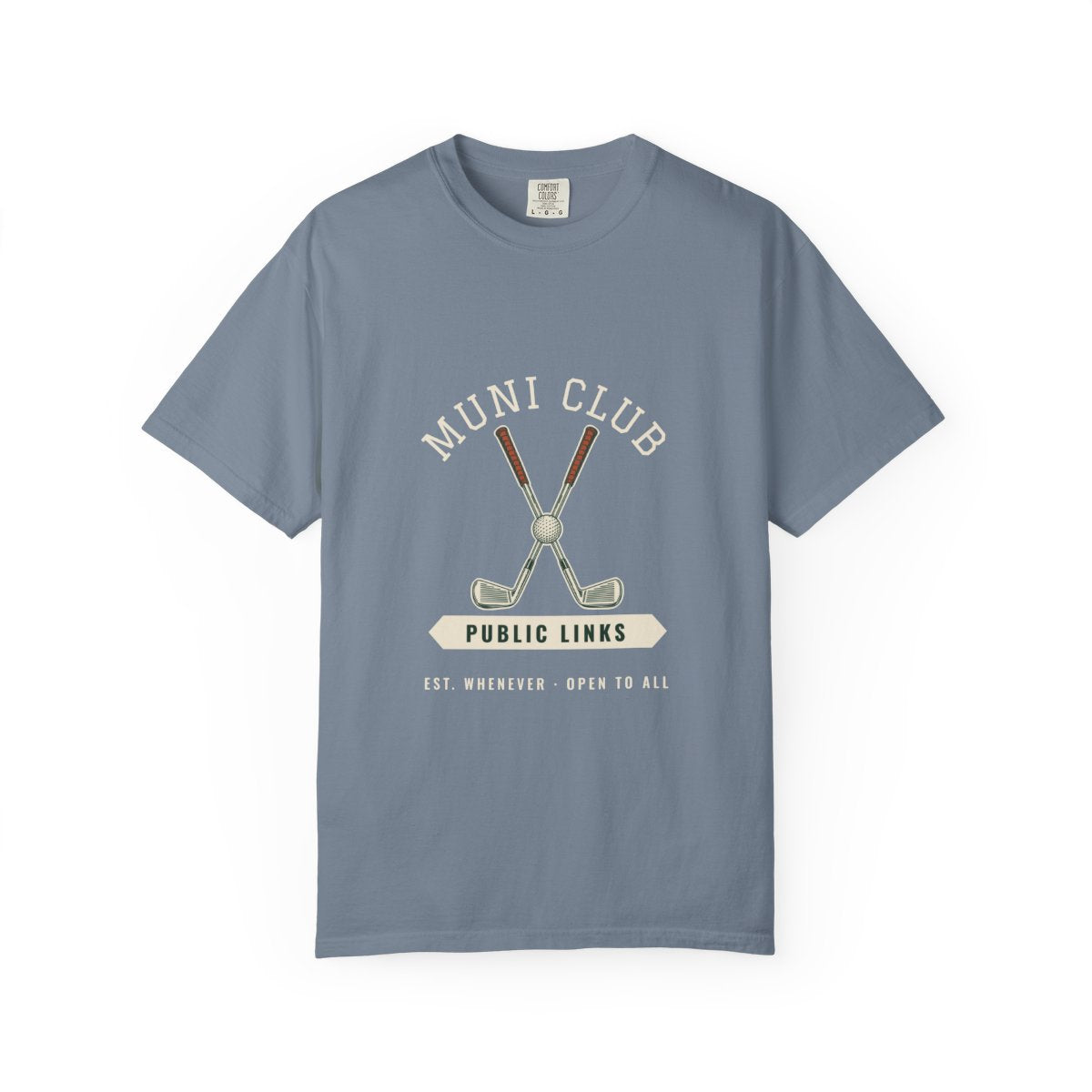Muni Club Original Tee in Blue Jean, front view