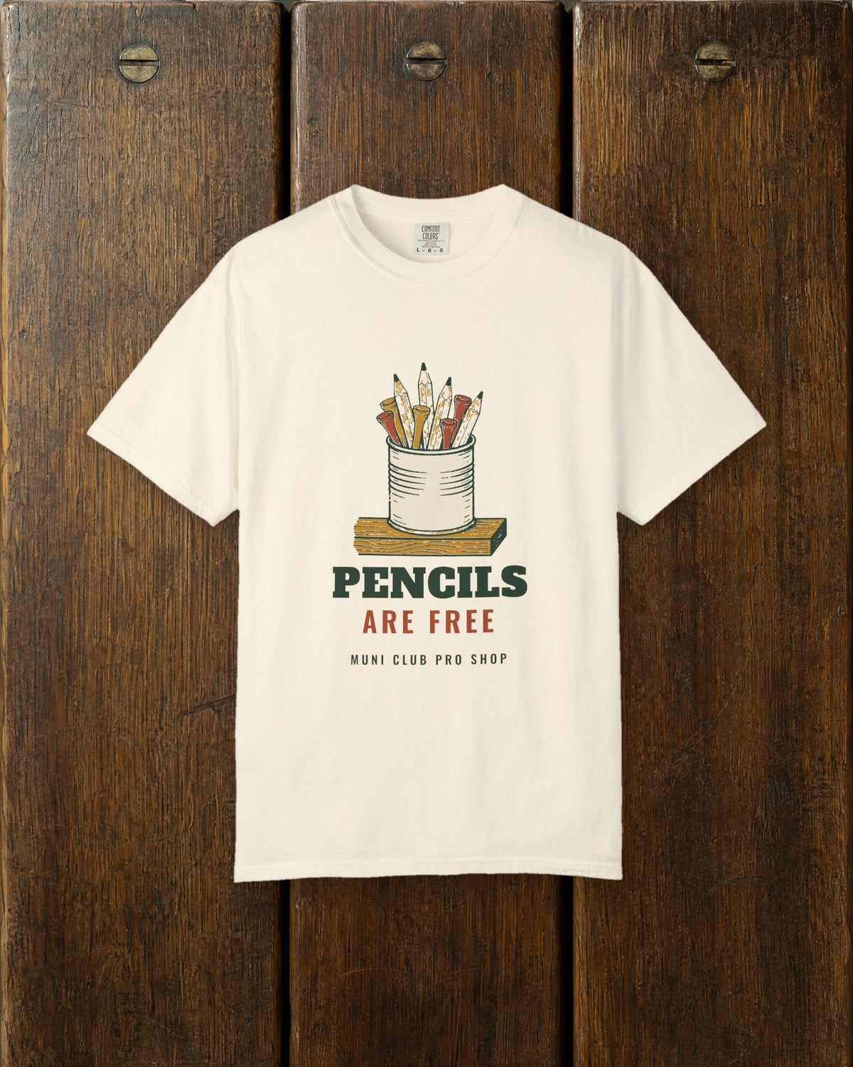 Pencils Are Free Tee in Ivory, styled