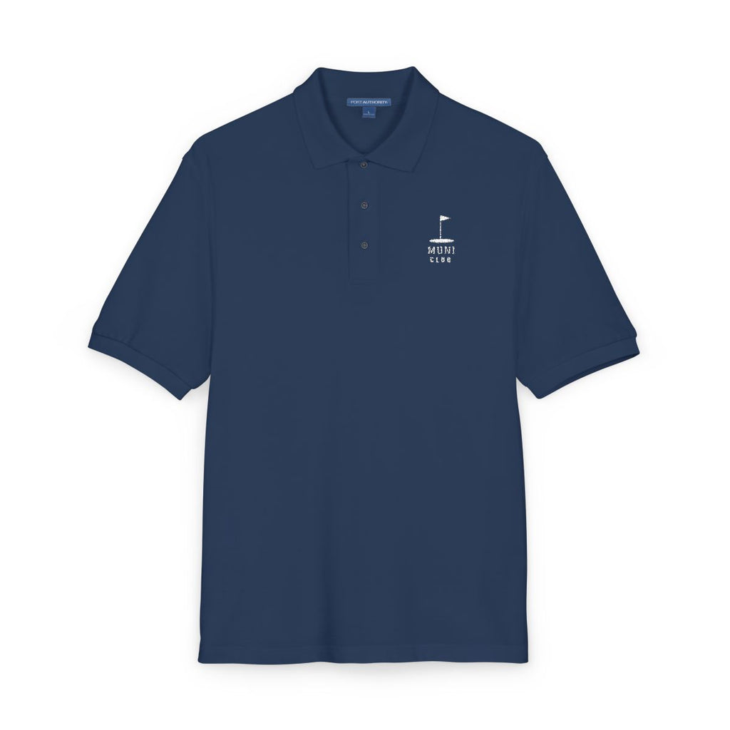 Muni Club Polo in Navy, embroidery close-up