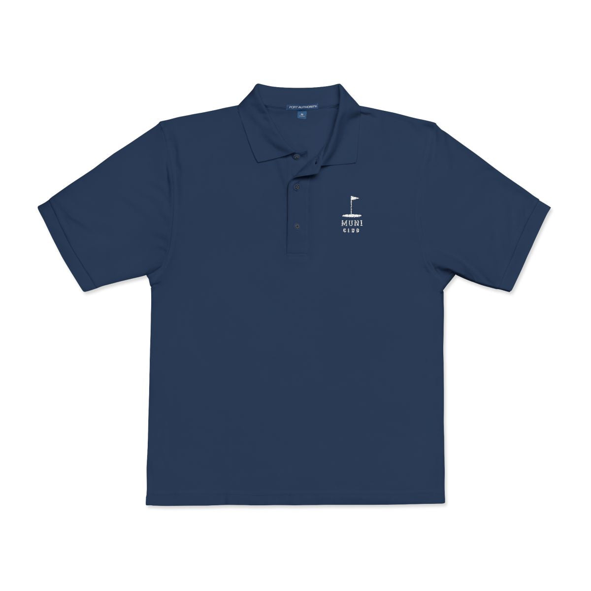 Muni Club Polo in Navy, front view