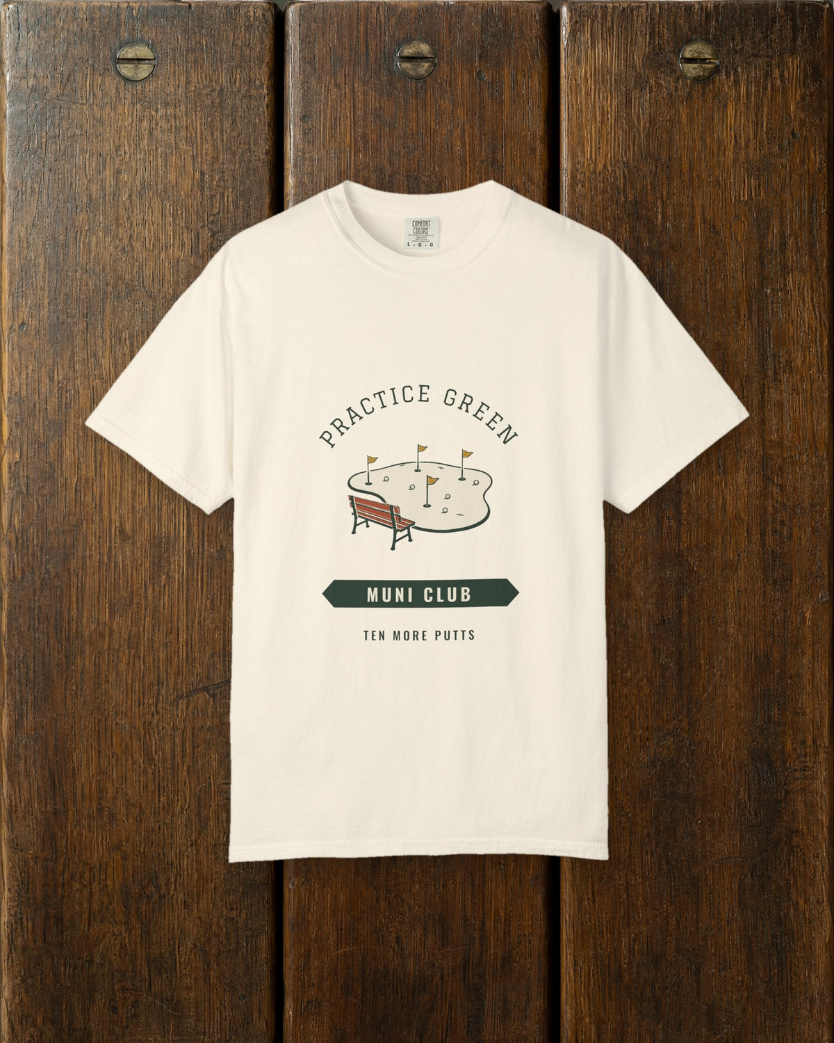Practice Green Tee in Ivory, styled
