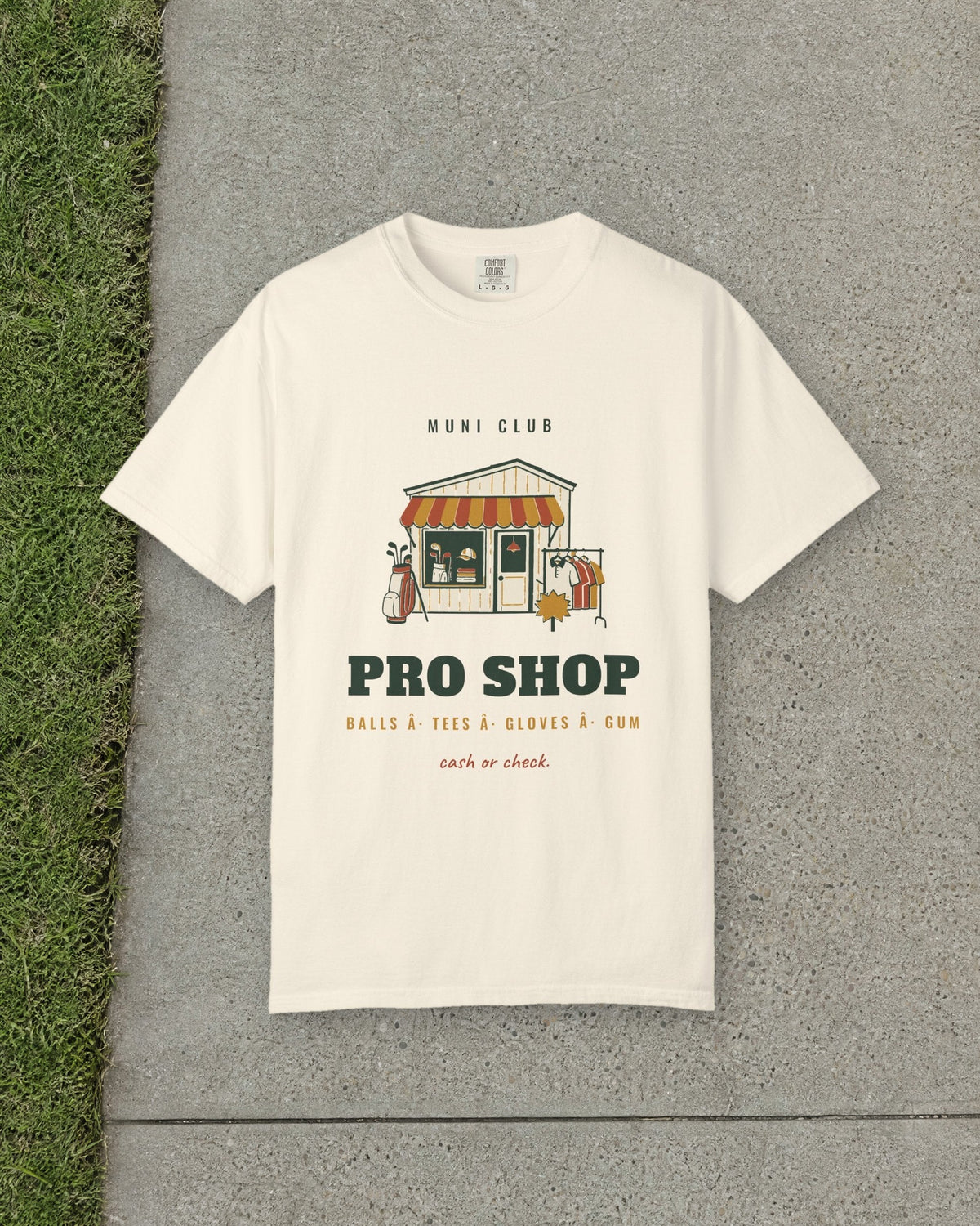 Pro Shop Tee in Ivory, styled
