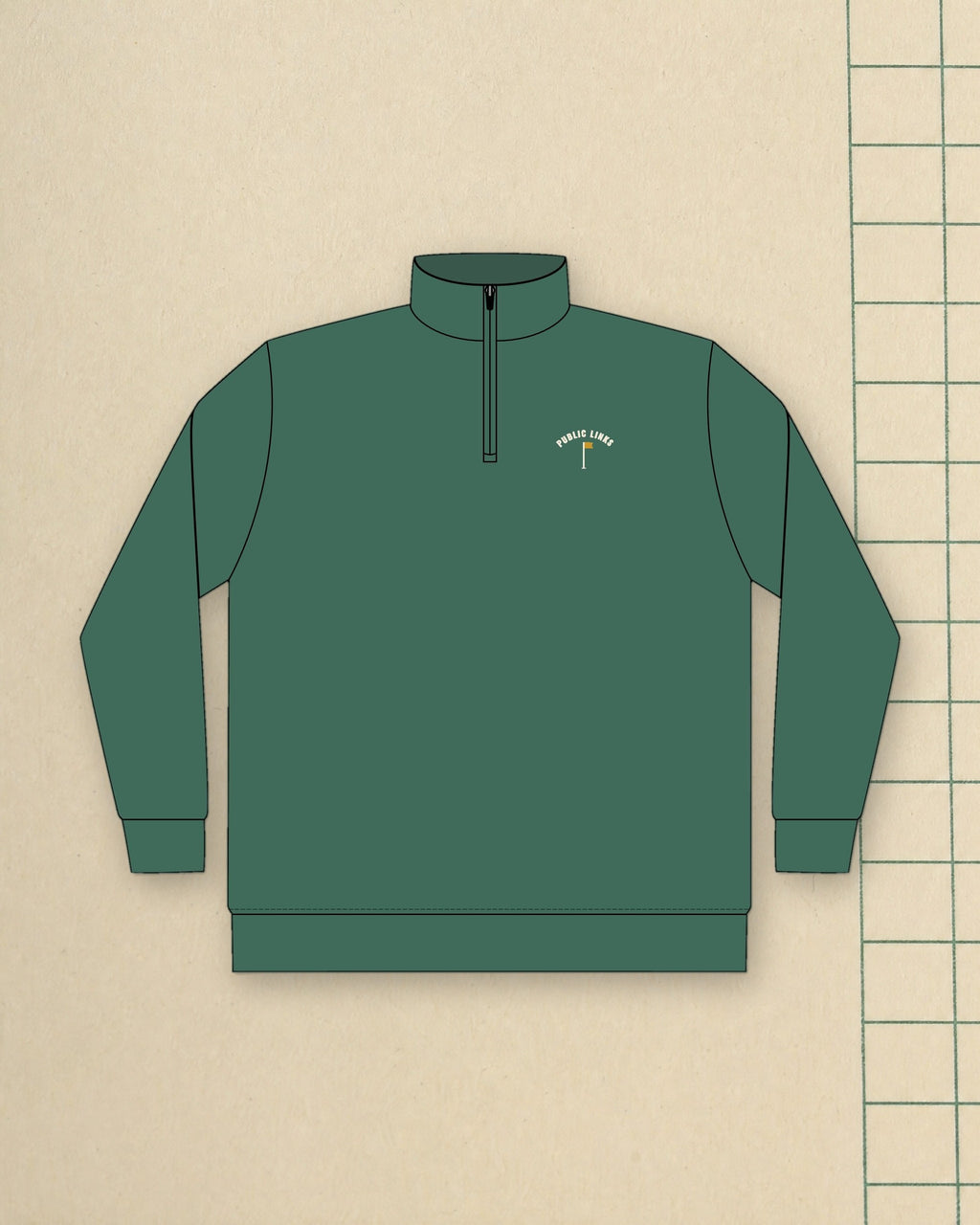 Public Links Arch Quarter-Zip in Alpine Green, styled
