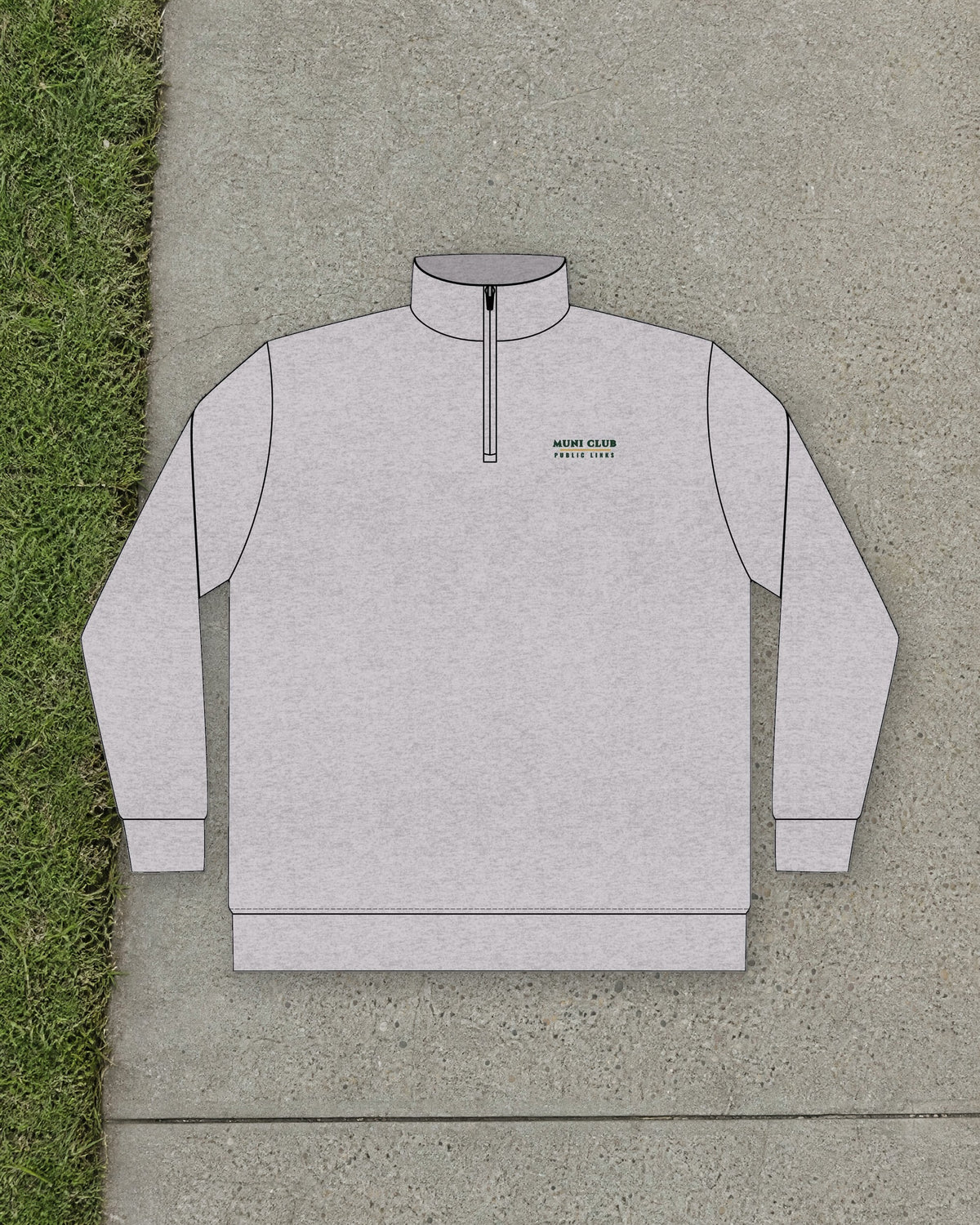Public Links Quarter-Zip in Grey Heather, styled