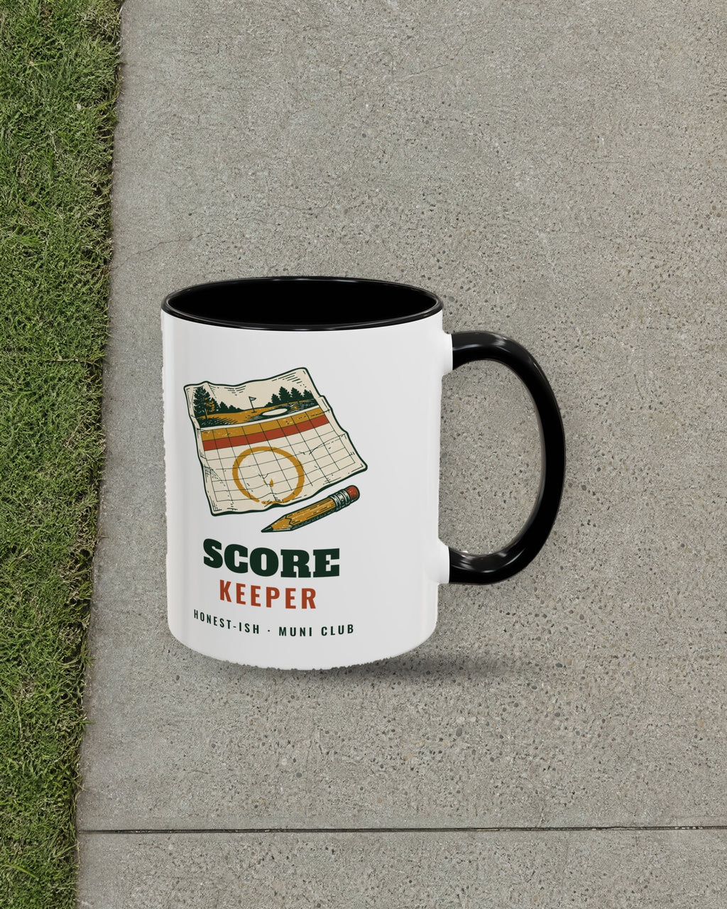 Score Keeper Mug in Black, styled