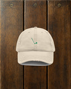 Seven Iron Dad Hat in Khaki, styled