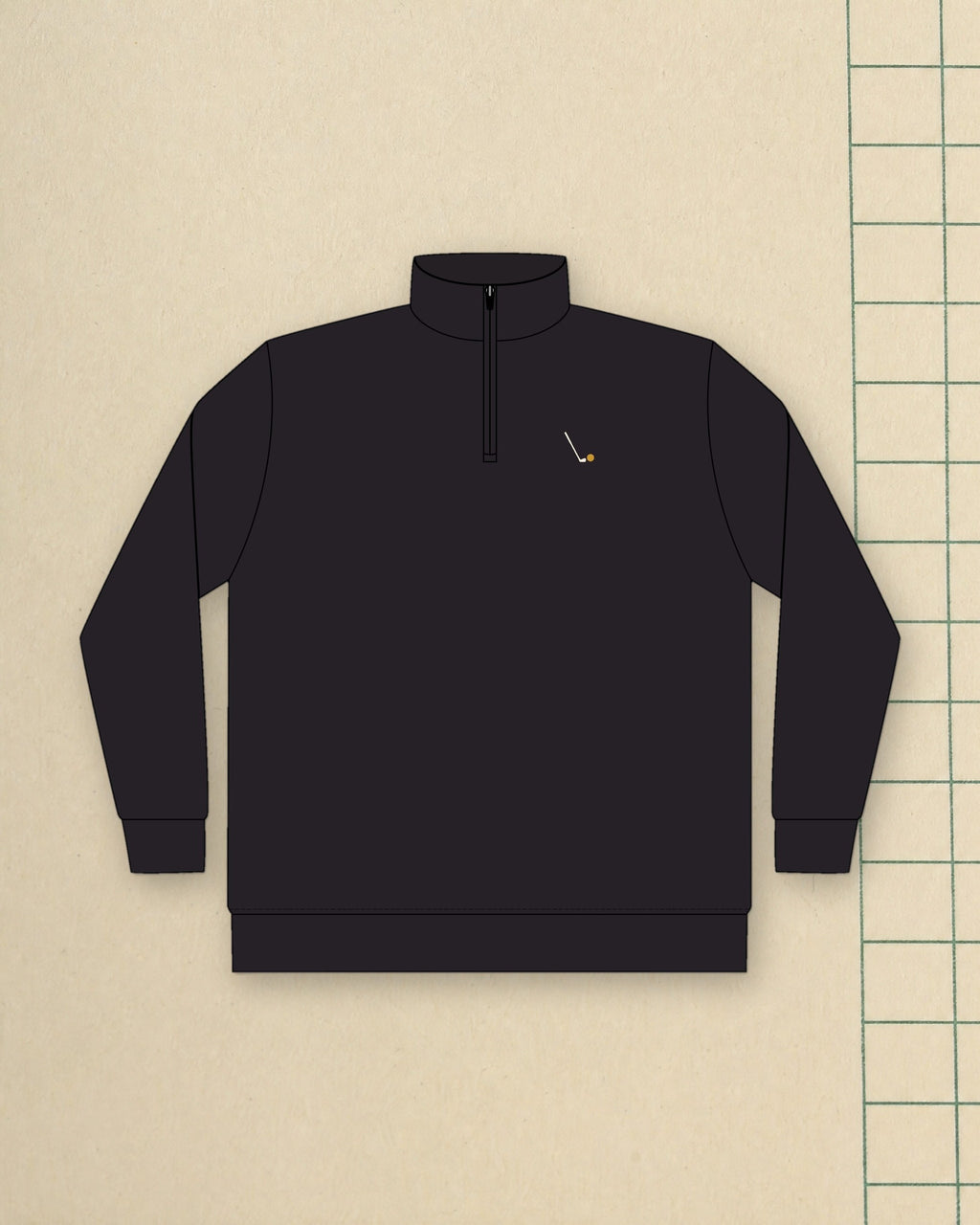 Seven Iron Quarter-Zip in Black, styled