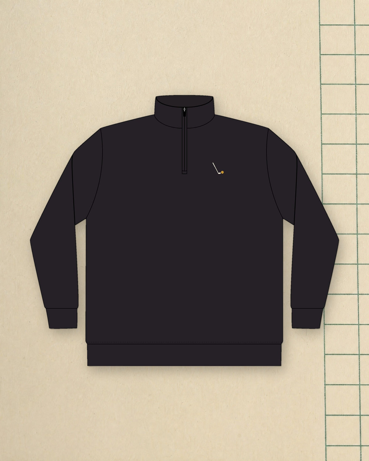 Seven Iron Quarter-Zip in Black, styled