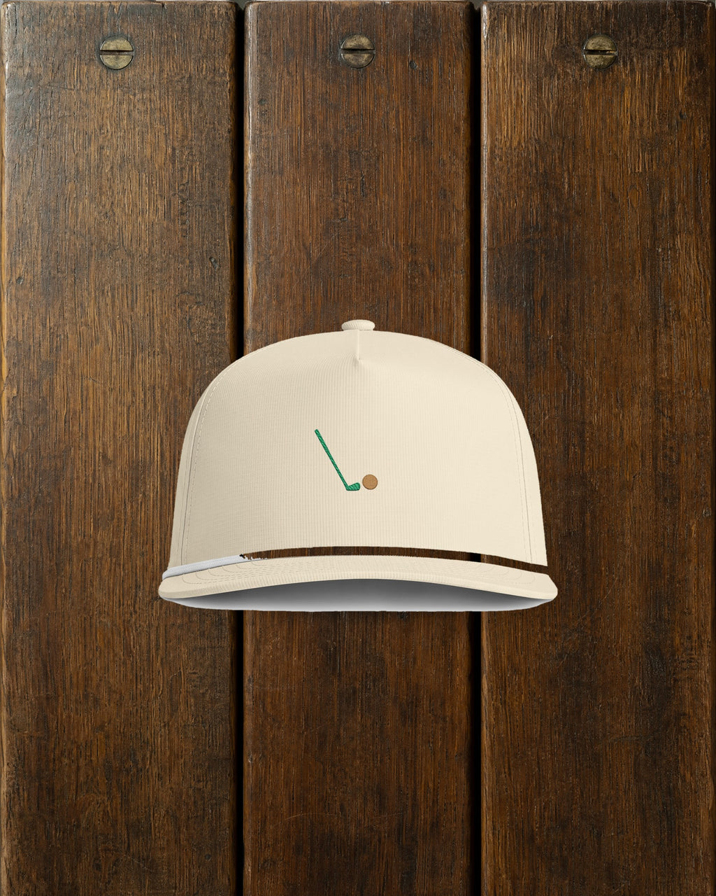 Seven Iron Rope Cap in Ivory, styled