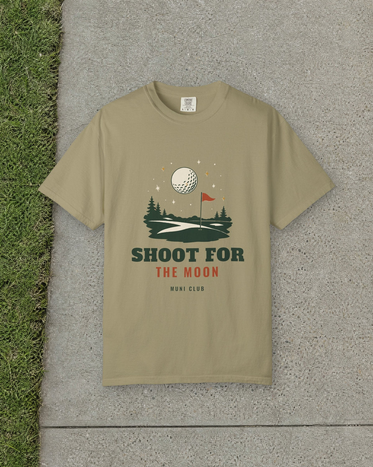 Shoot for the Moon Tee in Khaki, styled