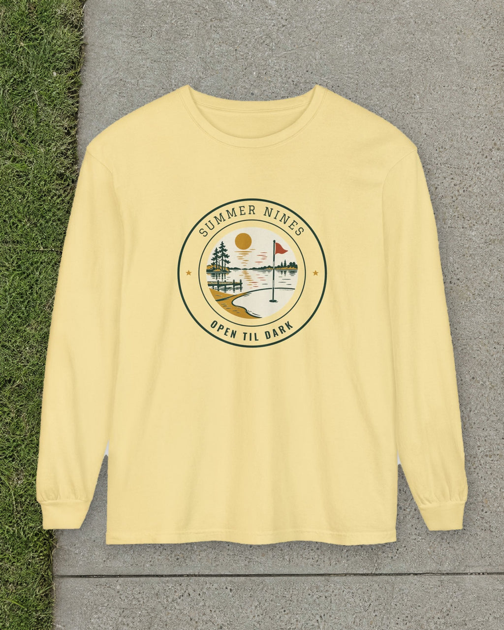 Summer Nines Long Sleeve Tee in Butter, styled