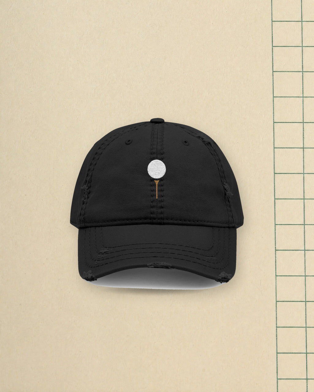 Tee & Ball Dad Hat in Black, styled
