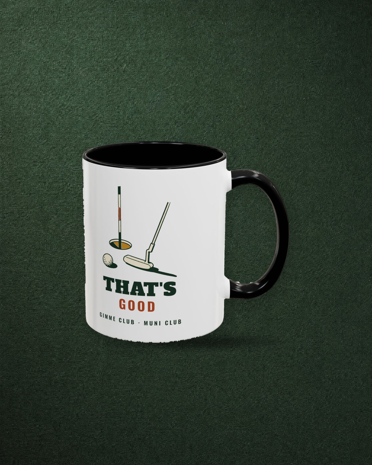 That's Good Mug in Black, styled