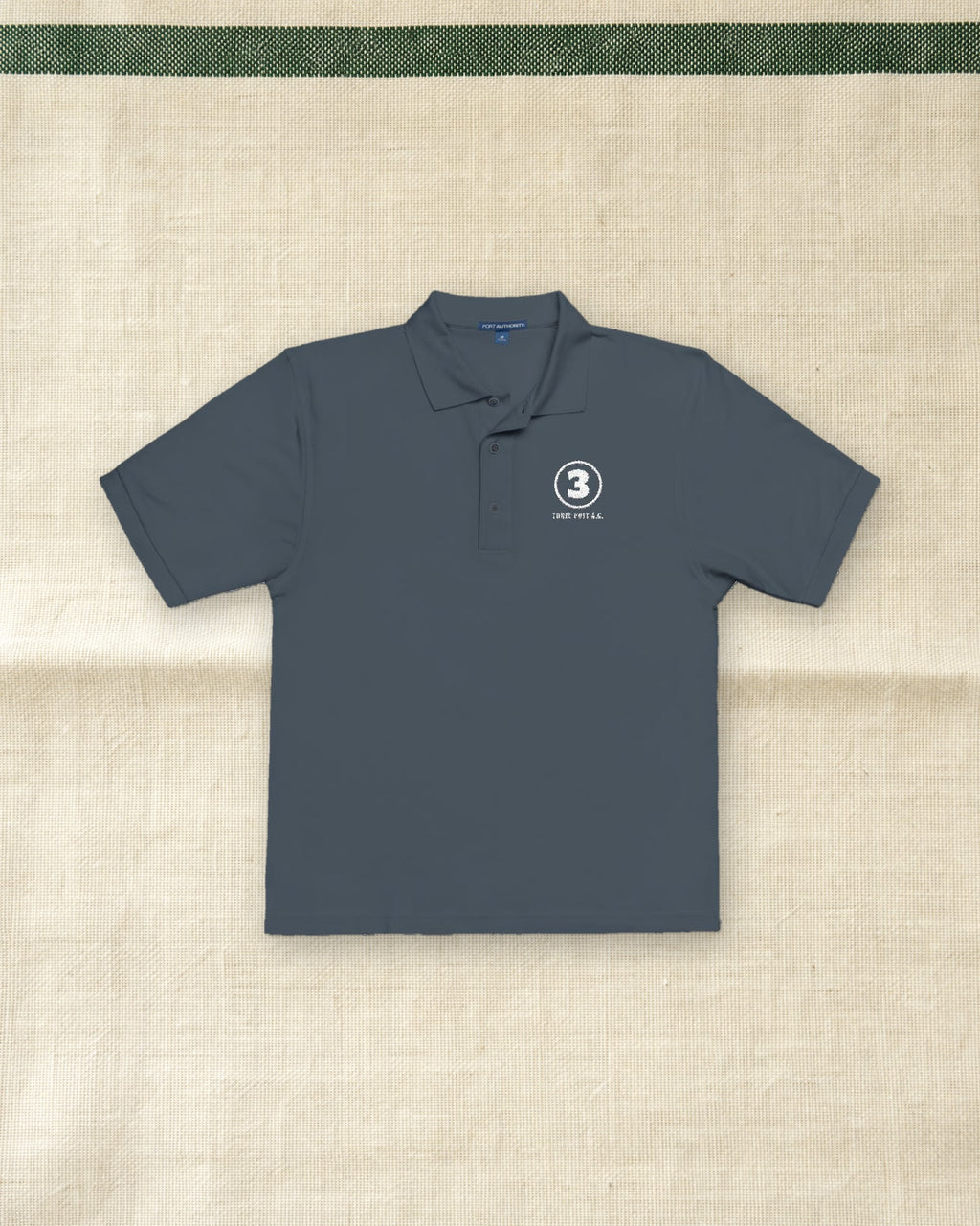 Three Putt A.C. Polo in Steel Grey, styled
